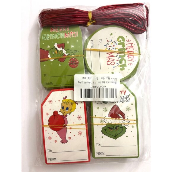 Two (2) Sets of Merry Grinchmas Gift Tags with Red String Grinch Christmas G - Picture 2 of 8